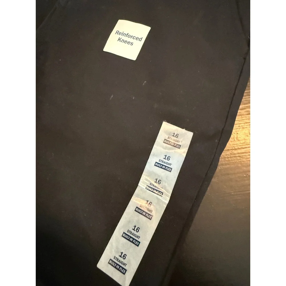 Old Navy Boys Straight Built-In Flex Chino Pants Black Size 16 NWT